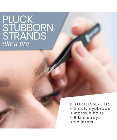Tweezer Guru Pointed Tweezers - Precision Needle Nose Tip for Eyebrows, Ingrown Hair, Blackheads & Splinters - 2 Piece Set in Sky Blue & Black - Buy Online on SooperMarket.com