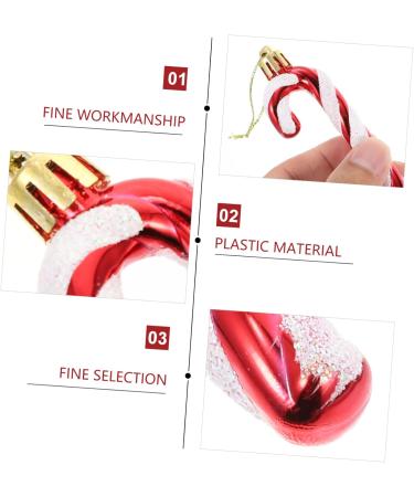 Cabilock 18 Pcs Crutch Pendant Holiday Candy Cane Hanging Ornament Kid Toy Child Christmas Plastic Makeup Red - Buy Online on SooperMarket.com