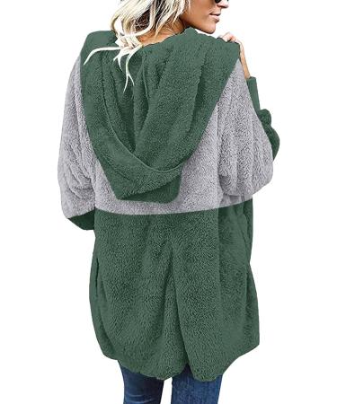 Winter Fuzzy Fleece Hooded Cardigan for Women - Green, X-Large - Buy Online on SooperMarket.com