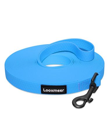 Looxmeer tow lines for dogs 3m /5m /7m /10m /15m /20m /30m Robust training line with storage bag hand loop neon blue 20m neon blue