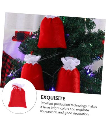 OFFSCH 8pcs Christmas Plush Bag Decor Xmas Present Bags Candy Storage Pouch Christmas Tree Pendant - Buy Online on SooperMarket.com
