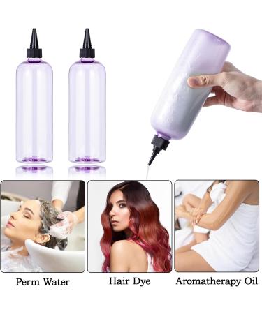 Yebeauty Clear Purple Hair Color Applicator Bottle 2 Pack - 500ml Hair Dye Bottles with Twist-On Cap for Precise Application | International Shipping Available - Buy Online on SooperMarket.com