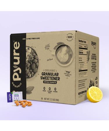 Pyure Organic Stevia Packets - White Sugar Substitute | Zero Carb Zero Sugar Zero Calorie Sweetener | Plant-Based Stevia for Keto Coffee | 1000 Count - Buy Online on SooperMarket.com