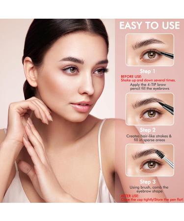 Shop 2-in-1 Waterproof Eyebrow Pencil - Ultra-Precise Dark Brown Eyebrow Makeup with Dual-Ended Brush | International Shipping Available - Buy Online on SooperMarket.com