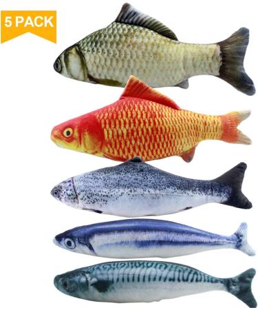 NATUCE 5PCS Catnip Fish Toys for Cat 20 cm Cat Toys Cat Fish Pillow Cat Catnip Toys Cat Chew Toys Pet Toy Cat Pillow Fish Toy Teeth Cleaning Interactive Plush Cat Toys for Cat Puppy dog A-20CM - Buy Online on SooperMarket.com