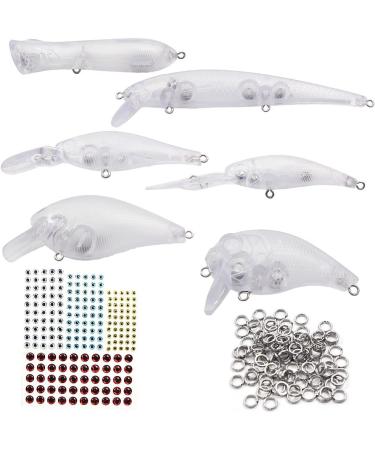 Croch Blank Crankbaits Unpainted Fishing Lure Set - 30 Pcs in Tackle Box | 6 Different Types - Buy Online on SooperMarket.com