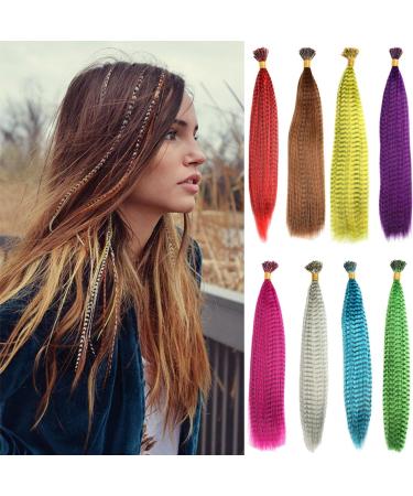 Red Striped Synthetic Feather Hair Extension Stick - 16 inch | Prinfantasy BZ239 - Buy Online on SooperMarket.com
