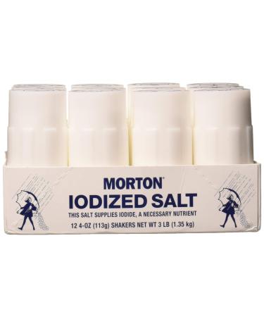 Morton Iodized Salt Shakers, 4 Ounce (Pack of 12)