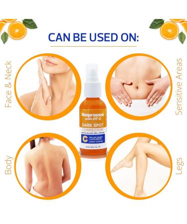 NEOPROSONE Vit C Dark Spot Corrector Gel Cream - Brightening Anti-Aging Solution for Face & Body - 60 ml / 2 fl oz - Remove Dark Spots & Even Skin Tone - Buy Online on SooperMarket.com