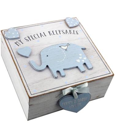 Oaktree Gifts Baby Boy Wooden Memories Keepsake Box Vintage Style