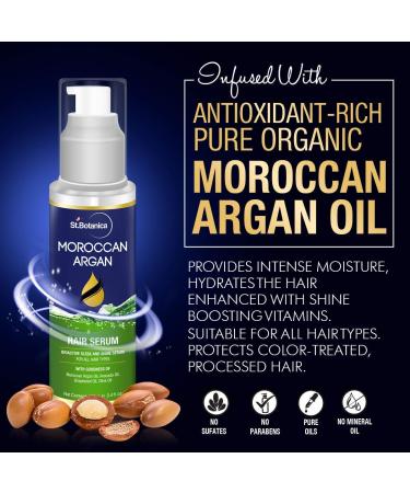 StBotanica Moroccan Argan Hair Serum - Nourishing & Frizz Control with USDA Organic Argan Oil - 120ml for Healthy Shiny Hair - Buy Online on SooperMarket.com