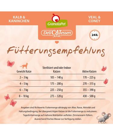 Granatapet Delicatessen Kalb & Rabbits Wet Cat Food - Grain-Free Sugar-Free Gourmet 6x85g Pack - Buy Online on SooperMarket.com
