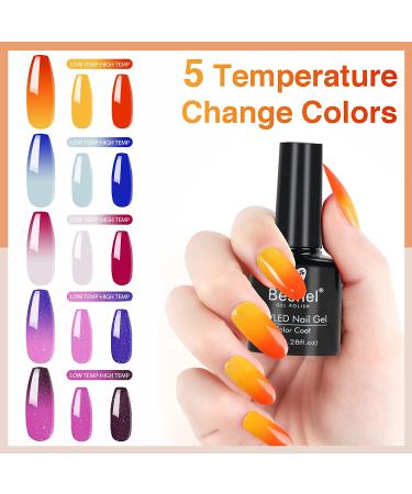 Besnel 60 Colors Nail Polish Kit - Gel Polish Set with Glitter, Cat Eyes, Temperature Changing Colors - Base Coat and Top Coat Included - Perfect Nail Art Starter Gifts - Buy Online on SooperMarket.com