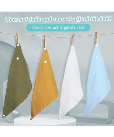 WD&CD Triangle Baby Dribble Bibs - 4 Pack, Adjustable Button, Soft & Absorbent | Boys Girls - Buy Online on SooperMarket.com