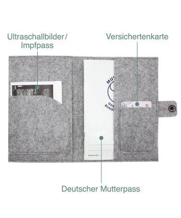 Personalized Rainbow Pastel Motherpass Cover | Felt Made in Germany | Insured Card & Ultrasound Pockets | Unique Gift for Expecting Moms - Buy Online on SooperMarket.com