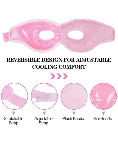 Heyu-Lotus Cooling Eye Mask - 2 Reusable Gel Masks for Dark Circles Swollen Eyes & Migraine Relief (Pink) - Buy Online on SooperMarket.com