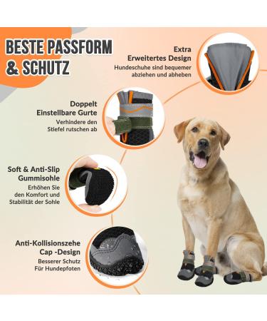 Eyin Dog Shoes - Breathable Non-Slip Paw Protection for Small Medium & Large Dogs - Reflective Velcro Fastener - Outdoor Sports - Size 5 (Width 5.8 cm) - 2 Pieces - Buy Online on SooperMarket.com