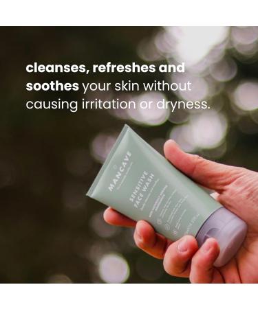 ManCave Sensitive Face Wash 125ml for Men with Cucumber Extract, White Tea & Aloe Vera | Dermatologically Tested, Vegan Friendly - Buy Online on SooperMarket.com