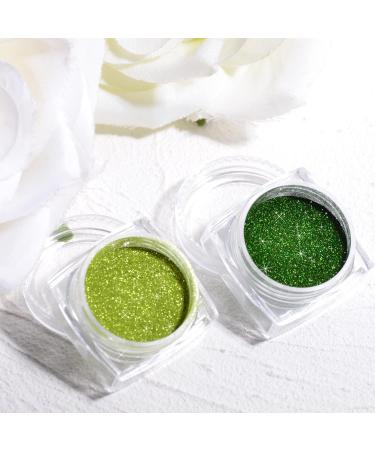 Apple Green Chrome Holographic Nail Glitter - 2 Boxes Mirror Effect Powder for Manicure and Nail Art Decoration - Buy Online on SooperMarket.com