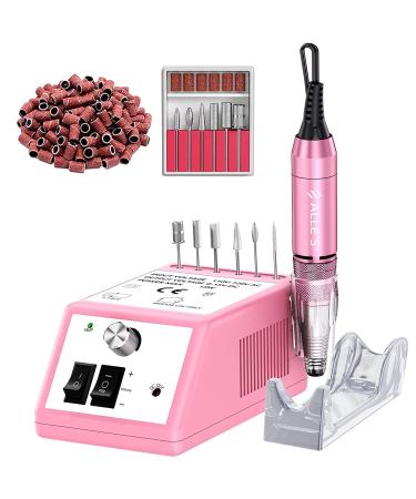 Nail miller electric nail milling cutter professional manicure-nail file kit 30000 U/min acrylic gel nails polishing tool drilling drilling for home and salon use nail drill gift for Valentine's Day 2.Pink-30000 rpm
