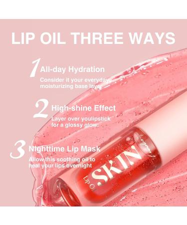BANGFENG Big Brush Head Hydrating Lip Glow Oil - Cherry Tint | Nourishing & Plumping Lip Gloss Balm for Long Lasting Hydration - Buy Online on SooperMarket.com