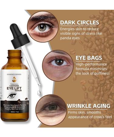 Caffeine Eye Serum Anti Aging Serum with EGCG Hyaluronic Acid Under Eye Cream for Dark Circles and Puffy Eyes Caffeine Eye Lift Serum Fade Fine Line Firming Eye Skincare 30ml - Buy Online on SooperMarket.com