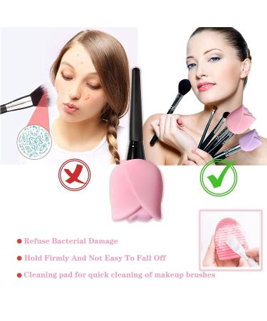 6 Pack Silicone Makeup Brush Holders with Travel Covers and Cleaning Pad - Buy Online on SooperMarket.com