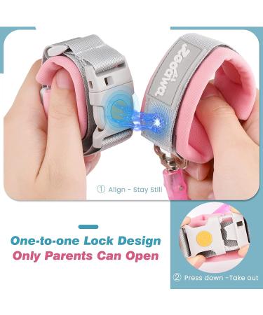 Zooawa Toddler Leash 2Pack  Toddler Kids Harness Anti Lost Wrist Link with Magnetic Lock  Reflective Safety Baby Child Walking Hook and Loop Wristband Leash for 3 Years Old Boys Girls  Blue+Pink - Buy Online on SooperMarket.com