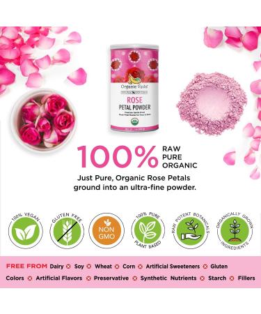 Organic Veda Edible Rose Petal Powder - Natural Powder for Cooking, Baking, DIY Beauty Products - 7oz - Buy Online on SooperMarket.com