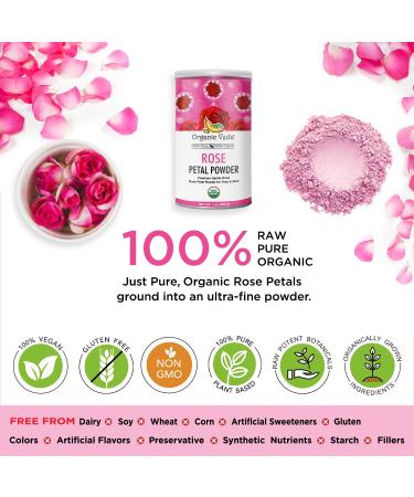 Organic Veda Edible Rose Petal Powder - Natural 16oz Powder for Cooking, Baking & DIY Beauty - Vegan, Non-GMO - Buy Online on SooperMarket.com