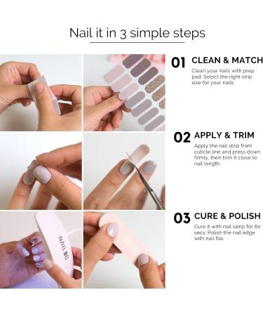 NAILOG Semi Cured Gel Nail Strips 34 pcs Salon-Quality Gel Nail Stickers Long Lasting Nail Wraps for Women with Soft Gel Finish Retro Jungle - Buy Online on SooperMarket.com