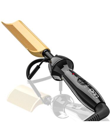 DAN Technology 450? hot Comb, Curved Teeth Hair Straightener Comb,Travel Size Heat Comb ,Dual Voltage hot Comb Electric for Travel & Home,Professional hot Combs for Natural Black Hair curly