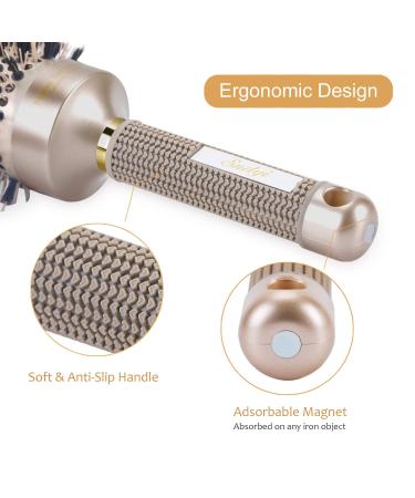 Premium 2-Pack Round Hair Brushes for Blow-Drying | Professional Wild Boar Bristle Round Brushes - 53 & 43mm for Curls & Smoothing | SNDYI - Buy Online on SooperMarket.com