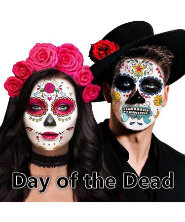 Go Ho Black and White Cream Face Body Paint (4 oz) - Water Based White Zombie Skeleton Clown Face Painting for Adults & Children - SFX Cosplay Makeup for Halloween, Day of the Dead & Festivals - Buy Online on SooperMarket.com