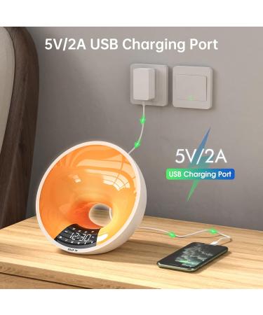 Buy Edup Lichtwecker Wake Up Light - Sunrise Simulation Bluetooth Speaker App Control 4 Alarms 16M Colors 7 Natural Sounds - Dimmable Night Light & USB Radio Adapter - Buy Online on SooperMarket.com