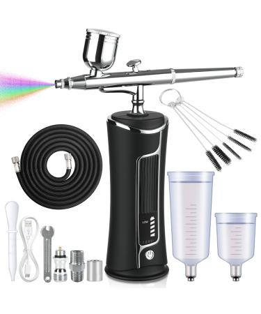 Fascinated Cordless Airbrush kit with Compressor Display  Portable Handheld Rechargeable Airbrush Gun Set for Makeup Painting Cake Decor Nail Art Barbers Model Coloring