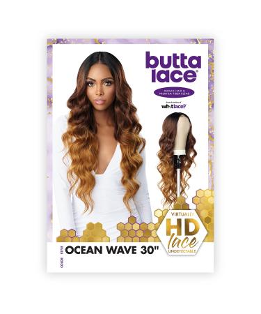 Sensationnel BUTTA Ocean Wave 30 Lace Front Wig - T4/Chestnut Blonde Human Hair Blend - Buy Online on SooperMarket.com