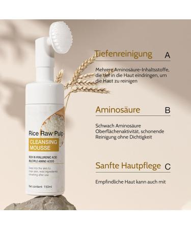 Shefave Rice Cleansing Foam Natural Cosmetics Facial Cleansing for Deep Pore Cleansing for Normal and Combination Skin Care Foam Against Blemished Skin on the Face - Buy Online on SooperMarket.com