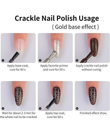 Crackle Nail Polish Egg Shell Gel Black Speckle Nail Polish Quick Dry & Long Lasting Nail Varnish Nail Art DIY at Home (GoldPrimer) - Buy Online on SooperMarket.com