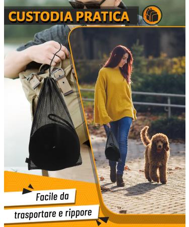 Looxmeer Dog Tow Lines - 3m 5m 7m 10m 15m 20m 30m - Robust Leash with Storage Bag & D-Carabiner | Black 10m - Buy Online on SooperMarket.com