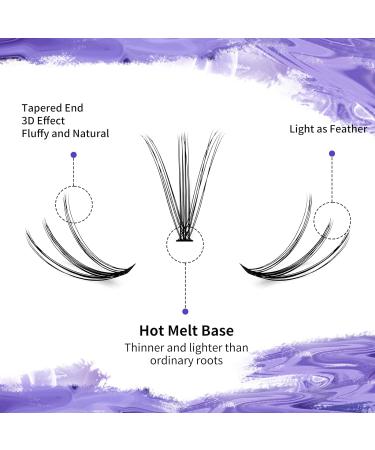 300PCS C Curl 20D 0.07mm Cluster Lashes Extension | 8-16mm Mixed Wide Stem Individual Eyelashes DIY Extensions at Home - Buy Online on SooperMarket.com