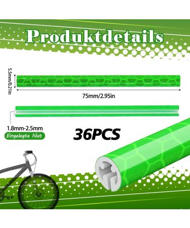 Terjbg 36 Pcs Bike Spoke Reflectors - 360 Visibility StVZO Approved Easy Assembly Green Bicycle Reflectors - Buy Online on SooperMarket.com