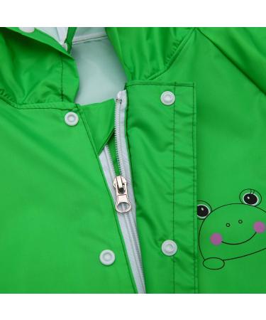 De feuilles Kids Button Rain Suit - Waterproof Hooded Green Frog Jumpsuit (4-6 Years) - Buy Online on SooperMarket.com