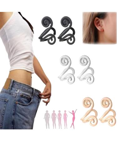 Reetuzz Acupuncture Earring Acupressure Slimming Earrings Non Piercing Acupressure Earrings for Women Men Weight Loss Effective Slimming (3 PCS)
