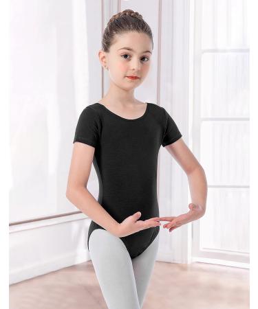 MOLLDAN Girls Dance Ballet Leotard | Short Sleeve | Criss Cross Straps | Black | Size 8-10 Years - Buy Online on SooperMarket.com