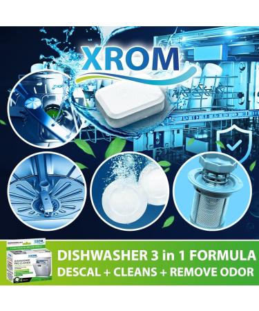 XROM Natural Dishwasher Cleaner & Descaler - Removes Odors & Hard Water Stains - Powerful Descale Solution - 6 Treatments - Original Scent - Buy Online on SooperMarket.com