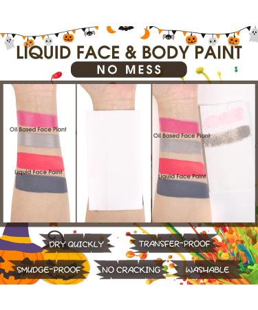 BOBISUKA Black Liquid Face and Body Paint - Washable Non-Toxic Fast Drying Makeup for Halloween Skeleton Skull Cosplay SFX - 130ml Large Capacity - Buy Online on SooperMarket.com