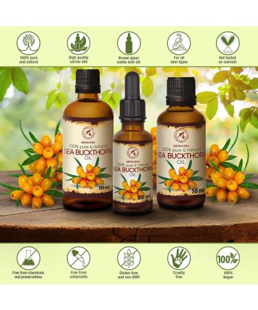 Pure Sea Buckthorn Oil 30ml - Cold-Pressed Sanddorn Oil for Skin & Body Care - Natural Carrier Oil - Hippophae Rhamnoides - Buy Online on SooperMarket.com