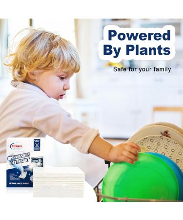 Eco Dishwasher Detergent Sheets | 160 Loads | Unscented & Plastic Free | High Efficiency Solid Enzyme Dishwashing Soap - Buy Online on SooperMarket.com