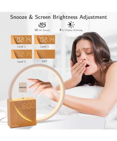 Blonbar Bedside Lamp with USB Charging - Touch Control Dimmable Alarm Clock & Sleep Aid - 3 Brightness Levels for Babies & Adults - Perfect for Bedroom & Living Room - Buy Online on SooperMarket.com